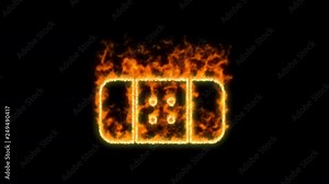 band aid symbol inflames. Then disappears. In - Out loop. Alpha channel Premultiplied - Matted with color black