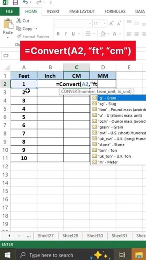 Excel Unit Conversion Trick! 📊Manual math chhodiye aur CONVERT function use karein. 🚀 #ExcelGuru