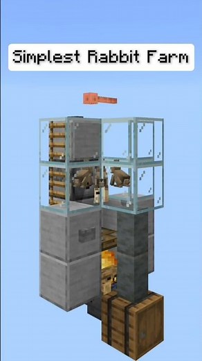 Simplest Rabbit Farm Tutorial #minecraft