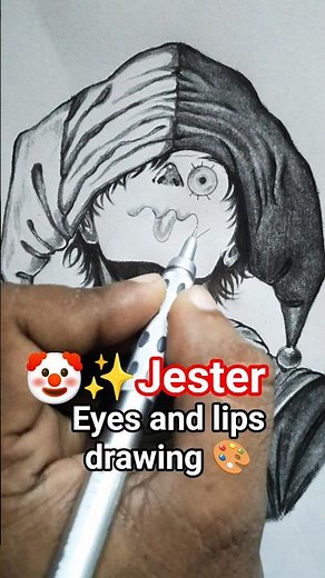 ✨🤡 🎨Jester the clown | How to draw eyes and lips drawing #drawing #art #shorts #viral