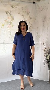 Julie in our Oxley blue dress! Such a perfect wardrobe staple for the warmer months ✨  Oxley Blue on our website | DRESSxox | Facebook
