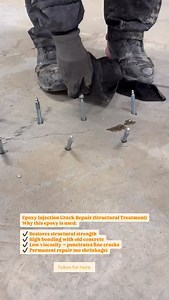 2.4K views · 742 reactions | Epoxy Injection Crack Repair (Structural Treatment) Why this epoxy is used: ✔ Restores structural strength ✔ High bonding with old concrete ✔ Low viscosity → penetrates fine cracks ✔ Permanent repair (no shrinkage) #Epoxy #construction #crackRepair #civilengineering | CivilEngineer | Facebook