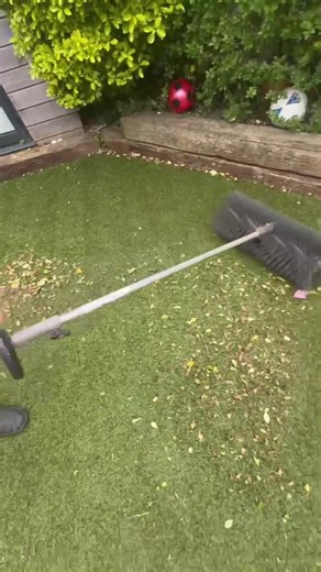 Artificial Grass Cleaning with Power Broom