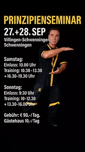 DRAGOS WING TSUN PRINZIPIENSEMINAR für fortgeschrittene Schüler & Lehrer: Du hast viel investiert – jetzt ist es an der Zeit, dein Wing Tsun wirklich zu verstehen, nicht blos zu imitieren. Erlebe Prinzipien, die Stilrichtungen verbinden. Nutze 40 Jahre Erfahrung. Erweitere dein Können. Bleib deiner Linie treu. 🌀 Wing Tsun – wo Prinzipien zu deinem Stil werden. Jetzt anmelden & Platz sichern! Nächste Events: - 13. 14.09., Leipzig - 26.-28.09. ,Villingen-Schwenningen - 04.10., Hannover 05.10. , R