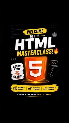 Welcome to the HTML Masterclass! 🔥 Learn HTML from Zero to Hero #Shorts #ytshorts #html #htmlcourse