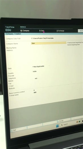 Tally me Company kaise banaye? (20 Sec Tutorial) 💼