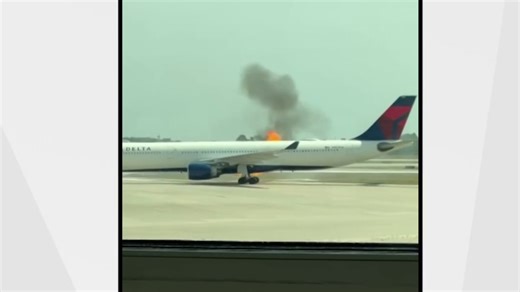 Delta plane evacuates passengers after engine catches fire