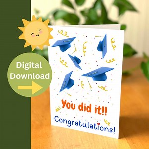 Digital Graduation Card - Congratulations Digital Card - Instant Download Graduation Card - Card for Grad - Graduation Day Card - Etsy