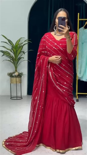 Rivaajwomenstyle on Instagram: "*LAUNCHING NEW LEHENGA-SAREE* 🚀🚀🚀🚀🚀🚀🚀🚀🚀 *🥻WE ARE LAUNCHING NEW SUPERHIT TRENDING DESIGNER LEHENGA-SAREE WITH EMBROIDERED DUPATTA & FULL FLAIR LEHENGA🥻* 🅒🅞🅓🅔:- *Classy 1035* *Lehenga Saree Details* *Fabric:- FAUX GEORGETTE* *Flair:- 5 METER with CANVAS & CAN-CAN, Waist:- 42 inch, Length:- 42 inch* *Pallu Lengh :- 3 METER, FULL EMBROIDERY WORK & REAL PEARL MOTI WORK* *Pallu attached with lehenga* *Blouse Details* *Fabric:- FAUX GEORGETTE* *Work:- EMBR