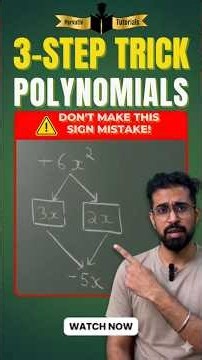 Stop Making This Sign Mistake in Polynomials! 🚫 3-Step Trick #shorts