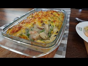 Delicious italian recipe 🇮🇹 Baked Noodles with Seafood in White Sauce