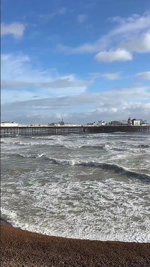 Incredible Waves at Brighton Beach 🌊🌅