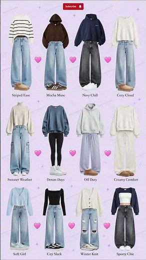 Cozy Casual Outfit Ideas with Wide-Leg Jeans, Hoodies & Knitwear | Everyday Fashion Inspo ✨ #shorts