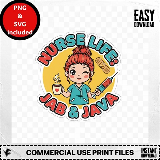 Nurse Life Jab and Java PNG, Cute Nurse Digital Download, Healthcare Coffee Syringe SVG, Nursing Life Sublimation Clipart, Medical - Etsy