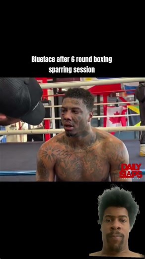 Boxer gets knocked out #boxing #blueface #shortsviral #boxinggym #celebrityboxing