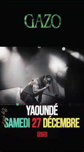 @gazo_officiel en concert à Yaoundé le 27 décembre ! La billetterie est désormais ouverte sur @tikerama_demo ! Ne manquez pas cette occasion de voir l'artiste sur scène ! Réservez vos tickets dès maintenant sur https://gazo.tikerama.com #Gazo #Yaoundé #Concert #geniusmusicafrica | Gazo Mlg