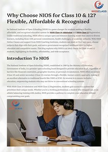 Why Choose NIOS for Class 10 & 12 | Flexible, Affordable & Recognized Education - SlideServe