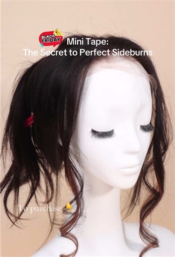 Struggling with your sideburn area? Mini Tape is your go-to for customizing and perfecting any shape you’re after. 💛 #dooreshair #tiktokshopblackfriday #tiktokshopcybermonday #tapeinhairextensions #sideburns