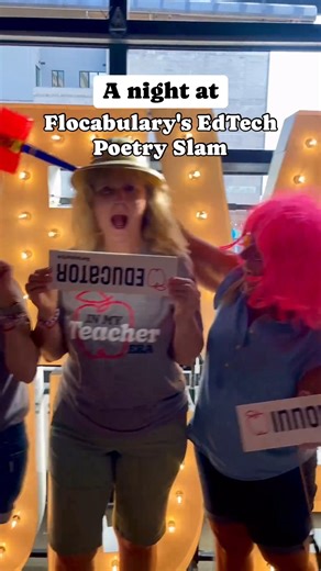 The 2024 EdTech Poetry Slam was a night to remember at #ISTELive last week!   11 talented poets & educators  Live beats from amazing Flocab artists & Sacred Voices  The best audience energy  A new Poetry Slam champion, Shakira Joi! Thank you to everyone who came out!  | Flocabulary | Facebook