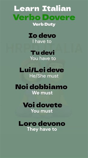 Italian verb" Duty" |verbo Dovere | learn Italian For beginners #learn #learningitalian
