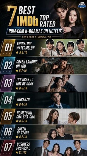 ❤️ 7 Best IMDb Top RomCom KDramas on Netflix #kdrama #shorts #koreandrama #dramalist #kdramalover