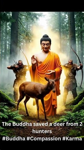 The Buddha saved a deer from two hunters
