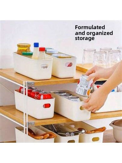 5/10pcs White Plastic Storage Boxes Set | Best Seller | Stackable Modular Design With Transparent Window And Ventilation, Suitable For Home Storage | Dorm, Office Supplies, Study Supplies Storage | Space-Saving Wardrobe Storage Box, Under Bed Storage Solution | Craft Storage Box, Bathroom Supplies Storage Box, Garage Tool Box | Spring Cleaning, Easter Preparation, Memorial Day Storage, Back To School Organization, Garage | SHEIN