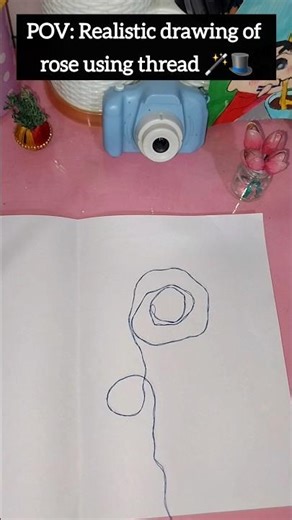 Drawing using thread #shorts #art