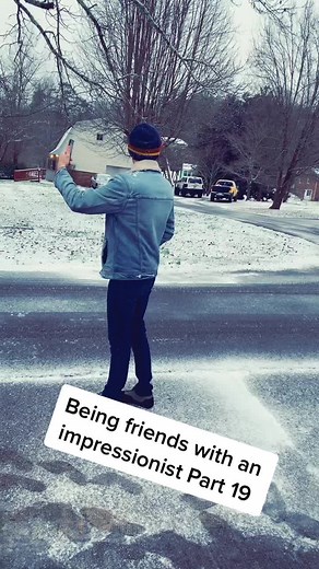 Mickey just wanted to show off the snow 🙈 #funny #prank #fyp #impressions #snow #snowballfight