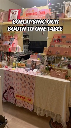 Fitting our big booth onto a small table #euphoricsun #marketvendor