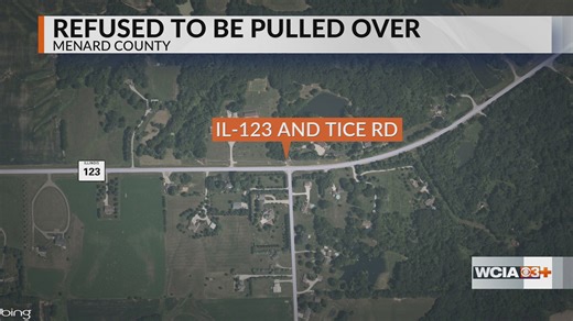 2 arrested, 1 hospitalized after chase through Menard Co.