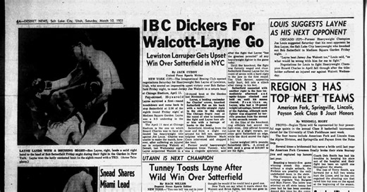Deseret News archives: Utah boxer Rex Layne won a big fight in March 1951