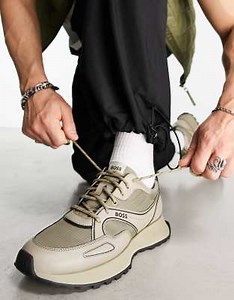 BOSS Jonah Runn trainers in medium beige | ASOS