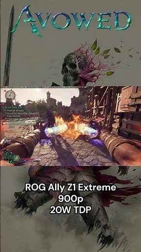 Avowed - ROG Ally Z1 Extreme - 900p - 20w TDP - FSR 3 Frame Generation Enabled #gaming #rogally
