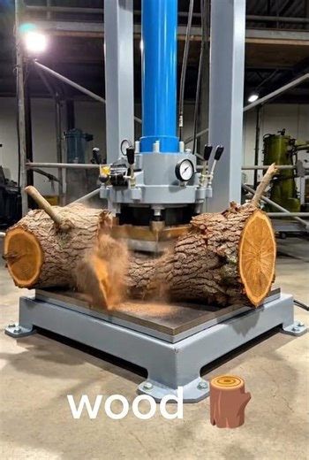 Hydraulic Press vs WOOD LOG 🪵 – INSANE Explosion in Slow Motion! 💥 #hydralic #crushing #wood