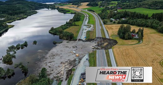 Norway sinkhole swallows motorway and railway | New Straits Times