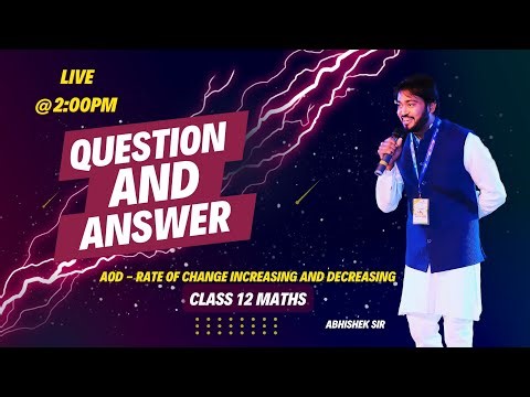 Class 12 (Rate of change increasing and decreasing )- MCQ - by Abhishek Sir