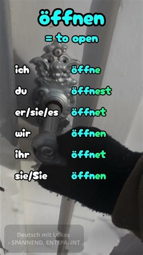 Basic German Verbs in present tense form 🇩🇪öffnen= 🇺🇸 to open