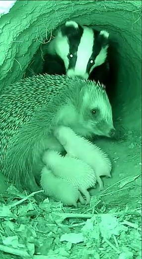 Badger Attacks Mother Hedgehog and Her Babies in Burrow 🤯