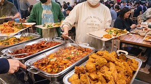 25K views · 594 reactions | 700 people line up every day for 3 hours! Korean buffet with unlimited beer and fried chicken | Food Processing | Facebook