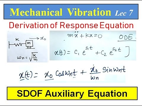 Mechanical Vibration Lecture 7 || Response of SDOF free vibration|| Step by Step derivation