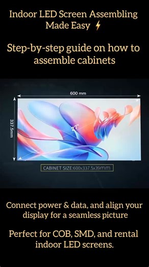 IamImr on Instagram: "Indoor LED Screen & Cabinet Assembling Guide | Step-by-Step Setup Learn how to assemble indoor LED screen cabinets with a simple step-by-step process. From connecting modules to power supply, data cables, and alignment – this guide covers everything you need to set up your LED display easily and professionally. Perfect for technicians, beginners, and anyone working with COB, SMD, or rental LED screens. Indoor LED screen assembling LED cabinet installation How to connect LED