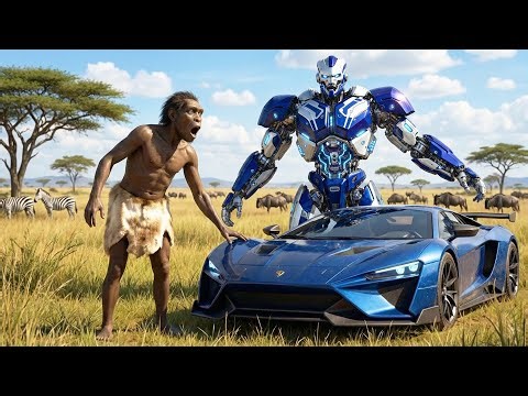Amazing Alien Mission on the Ancient Savanna | A Transforming Robot Saves an Early Human