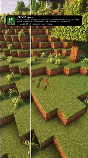 Best Minecraft 3D Item Models Resource Pack: p1kl's 3D Items #minecraft #shorts #mc