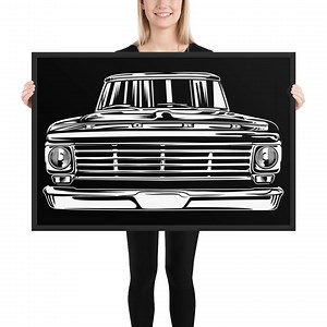 Vintage Ford F-100 Pickup Truck Framed Poster, Custom F100 Wall Art, F-100 Gift, F100 Decor, Gift for Dad - Etsy