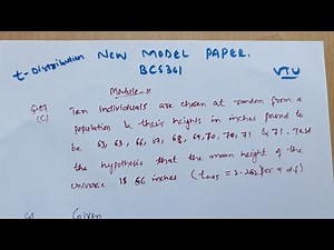 BCS301 MODULE 4 | t- distribution
