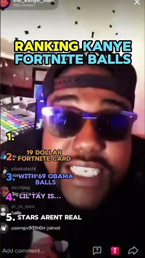 Ranking the top 5 kanye fortnite balls #kanyeeast #fortniteballs #ranking
