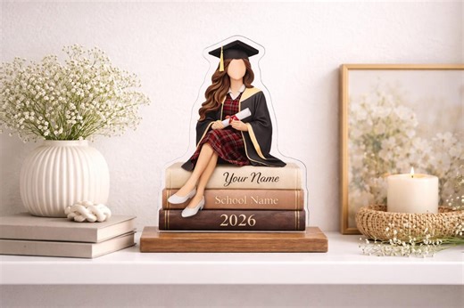 Personalized Graduation Wooden Gift 2026, Gift for Her Custom Name Keepsake 2D - Etsy