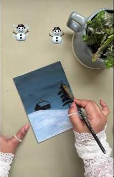 Winter painting tutorial acrylic beginners #artshorts #art #diypainting #painting #paintingideas