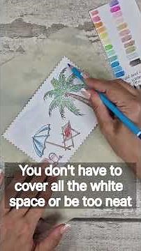 Watercolour Pencils In Cardmaking | Easy Watercolour Postcard | Sue Wilson Beach Collection